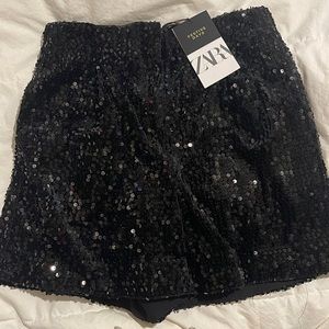 ZARA Black Sequin Shorts